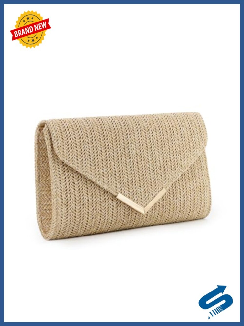 Straw Woven Clutch Purse Raffia Rattan Evening Bag Summer Beach Wedding